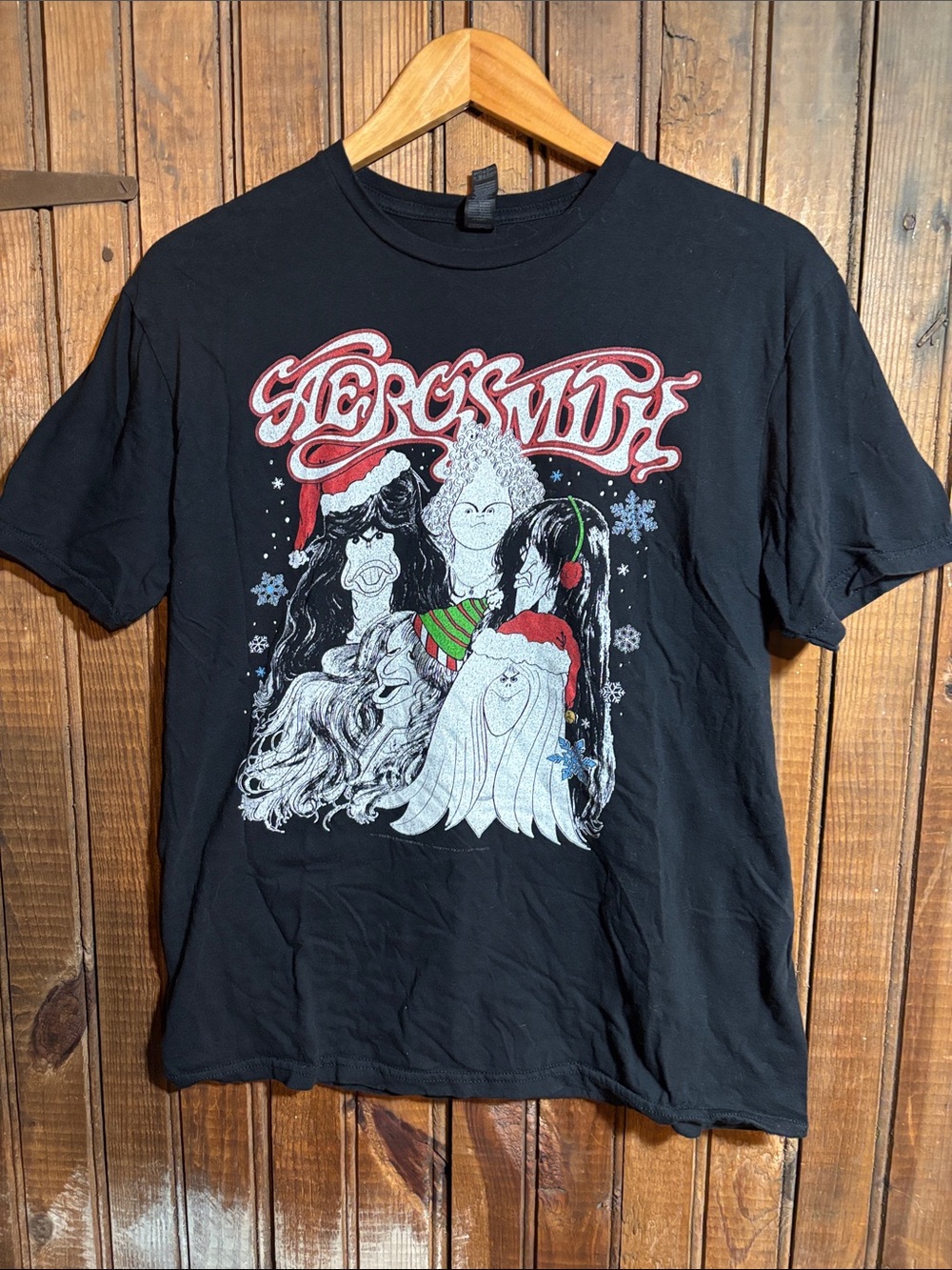 Black Aerosmith Graphic Band T-Shirt - Holiday Design